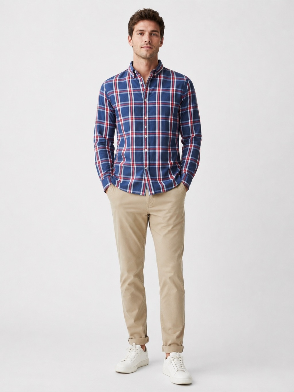 Goodthreads Slim Fit Plaid Button-Up Shirt – Men’s Medium